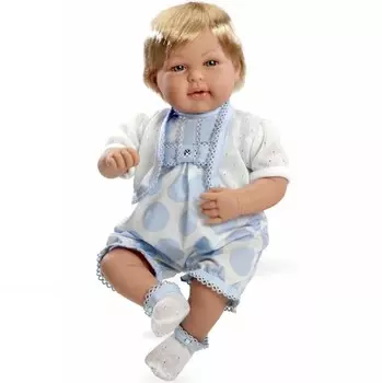 Интерактивная кукла из коллекции Elegance - Мальчик в голубой одежде с кристаллами Swarowski, 45 см, смеется