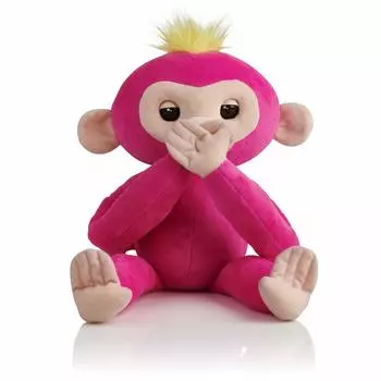Интерактивная мягкая игрушка Fingerlings – Обезьянка-обнимашка, розовая