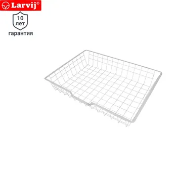 Корзина сетчатая Larvij 58.8x10x42.4 см металл цвет белый