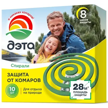 Спираль от комаров ДЭТА, упаковка 10 шт.
