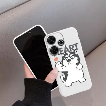Мягкий силиконовый чехол Husky Dog для Samsung A55 M35 S24 Redmi Note 13 Pro 13C 14 Xiaomi Poco C65 iPhone Huawei Honor 200 Realme Camera Противоударный чехол Samsung Galaxy S9 Plus фиолетовый