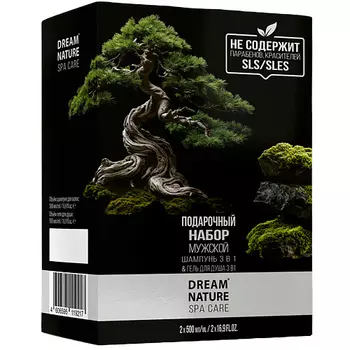 DREAM NATURE Подарочный набор мужской Dream Nature SPA&Care Шампунь и гель для душа