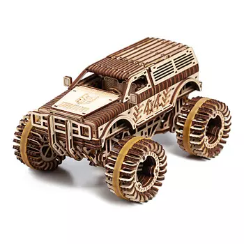 DROVO Деревянный конструктор 3D Джип БигФут 4x4 1.0