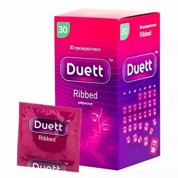 DUETT Презервативы Ribbed с кольцевым рифлением 30.0