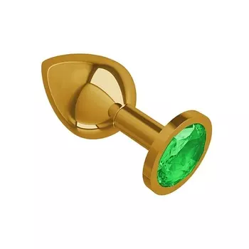 DЖАГА DЖАГА Анальная втулка Gold с кристаллом средняя