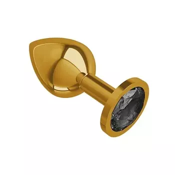 DЖАГА DЖАГА Анальная втулка Gold с кристаллом средняя