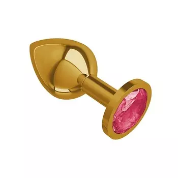 DЖАГА DЖАГА Анальная втулка Gold с кристаллом средняя