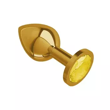 DЖАГА DЖАГА Анальная втулка Gold с кристаллом средняя