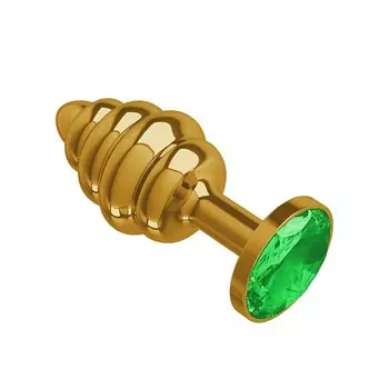DЖАГА DЖАГА Анальная втулка Gold Spiral с кристаллом
