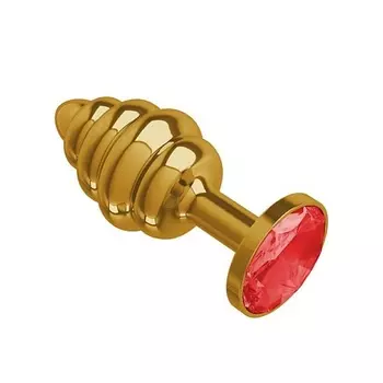 DЖАГА DЖАГА Анальная втулка Gold Spiral с кристаллом