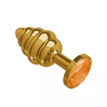 DЖАГА DЖАГА Анальная втулка Gold Spiral с кристаллом