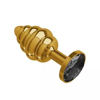 DЖАГА DЖАГА Анальная втулка Gold Spiral с кристаллом
