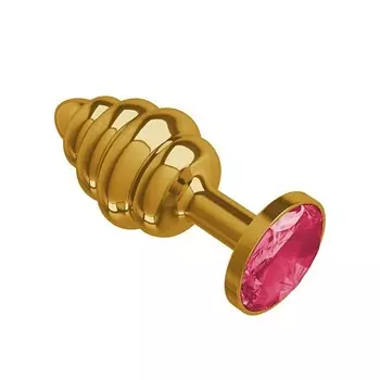 DЖАГА DЖАГА Анальная втулка Gold Spiral с кристаллом