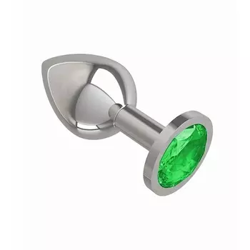DЖАГА DЖАГА Анальная втулка Silver с кристаллом средняя