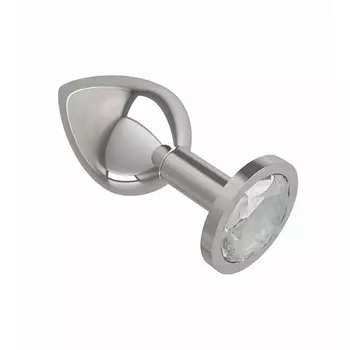 DЖАГА DЖАГА Анальная втулка Silver с кристаллом средняя