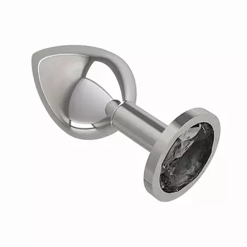 DЖАГА DЖАГА Анальная втулка Silver с кристаллом средняя