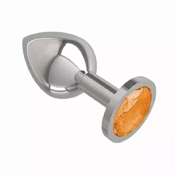 DЖАГА DЖАГА Анальная втулка Silver с кристаллом средняя