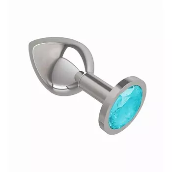 DЖАГА DЖАГА Анальная втулка Silver с кристаллом средняя
