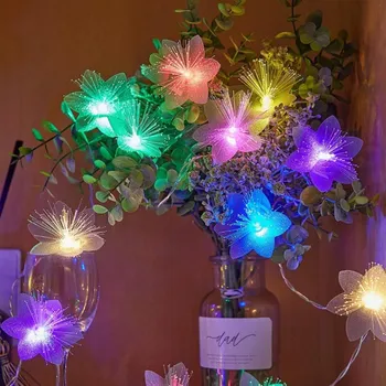Светодиодная оптоволоконная гирлянда Fairy Tale Light длиной 3 м, декоративная гирлянда для свадеб и праздников, водонепроницаемая гирлянда Fairy Tale Light на 20 светодиодов с бусинами, питание от батареек белый