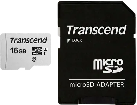 Карта памяти TRANSCEND 300S-A microSDHC 16GB TS16GUSD300S-A