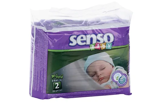 Подгузники Senso baby Mini крем-бальз (3-6 кг), 26 шт