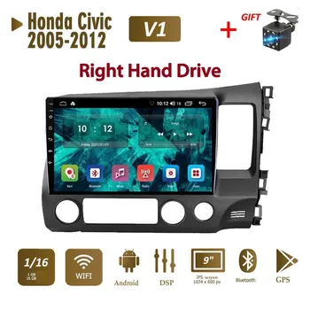 Автомобильный радиоприемник на базе Android Carplay для Honda Civic 2005-2012, автомобильный мультимедийный видеоплеер, GPS-навигация, WIFI, 2 + 32 ГБ 1+16GB,A