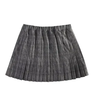 Юбка из фланелевой ткани в складку в клетку Jais Bonpoint, цвет gris chine moyen