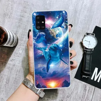 Чехол для телефона Sea Animal Cute Dolphin для Samsung Galaxy A12 A22 A32 A42 A52 A72 A51 A71 5G A41 A31 A21 A02S M12 M21 M31 M30S Samsung A12 5G