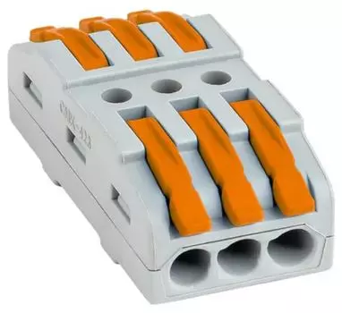 Клемма соединительная EKF plc-smk-423 СМК 222-423 проходная 3 полюса 0,08-4 мм2
