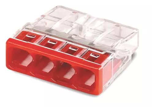 Клемма TOKOV ELECTRIC TKE-EU2.5-414/C100 строительно-монтажная EU2.5 414 прозр. 4 отверстия