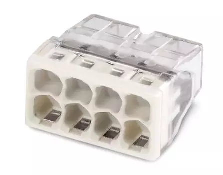 Клемма TOKOV ELECTRIC TKE-EU2.5-418/C100 строительно-монтажная EU2.5 418 прозр. 8 отверстий