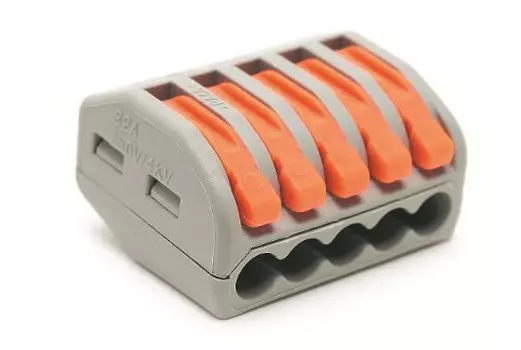 Клемма TOKOV ELECTRIC TKE-PCT-215/BL5 строительно-монтажная PCT-215 с рычагом 5 отверстий (блист.5шт)