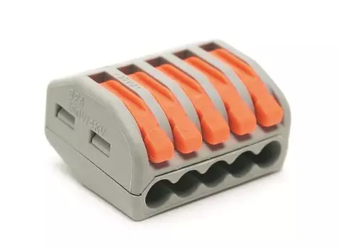 Клемма TOKOV ELECTRIC TKE-PCT-215/C50 строительно-монтажная PCT-215 с рычагом 5 отверстий