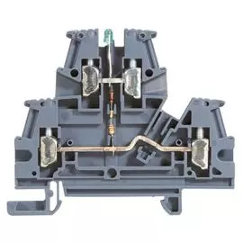 Клемма винтовая Legrand 037160 Viking 3 - однополюсная, 1 вход/1 выход, шаг 5 мм, серый