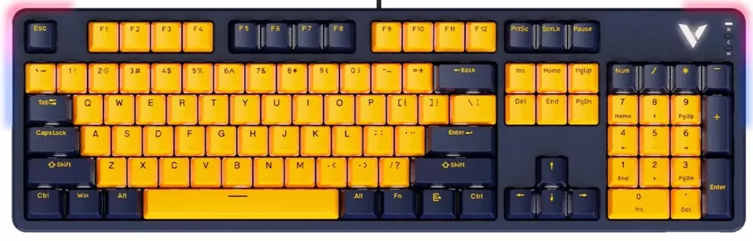 Клавиатура Rapoo V500PRO.RU V500PRO-2024 игровая, желтый/голубой
