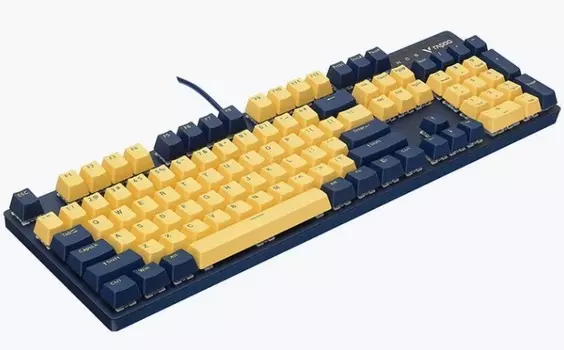 Клавиатура Rapoo V500PRO TM игровая, желтый/голубой