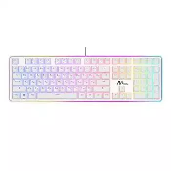 Клавиатура Royal Kludge RK918 USB кабель, 108 клавиш, RGB подсветка, RK Brown, белая