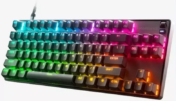 Клавиатура SteelSeries Apex 9 TKL 64847 US механическая черная USB Multimedia for gamer LED (подстав