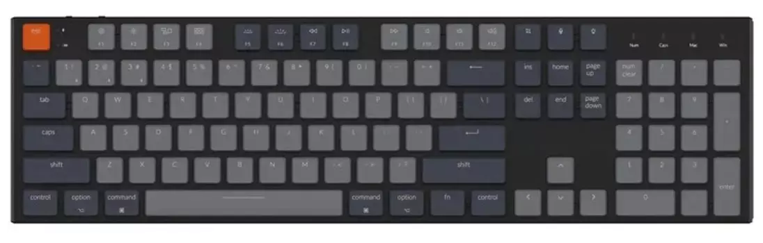 Клавиатура Wireless Keychron K5 механическая ультратонкая QMK версия 2, 104 клавиши, While Led подсветка,Low Profile Red Switch