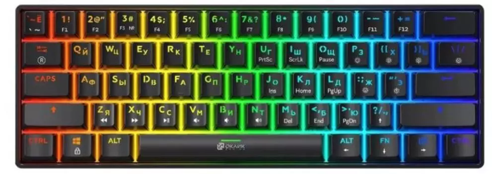 Клавиатура Oklick K713X 2023375 механическая, черная, USB Multimedia for gamer LED
