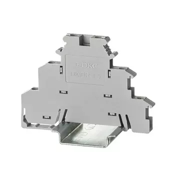 Клемма DKC DKIDR-1.5 трехуровневая, винтовой зажим, 6 точек подключения, 2.5 кв.мм, серая, "Nuputuk"