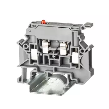 Клемма DKC TUR-4-HESILED250 для предохранителя, винтовой зажим, 2 точки подключения, индикация 250В, 4 кв.мм, серая, "Nuputuk"