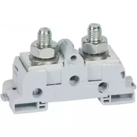 Клемма Legrand 039073 Viking 3 - с болтовыми выводами, для шин и кабелей с наконечниками, для сим. реек, М 10, шаг 34 мм