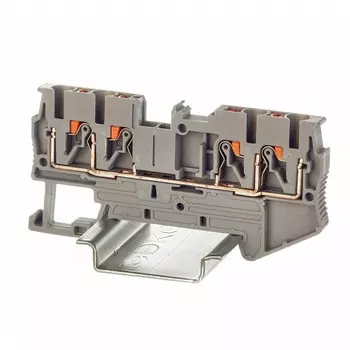 Клемма проходная DKC VPR-2.5-QUATTRO-GY зажим push-in, 4 точки подключения, 2.5 кв.мм, серая, "Nuputuk"