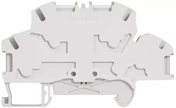 Клемма пружинная Legrand 037268 Viking 3 - двухполюсная, 4 проводника, шаг 6 мм, серый