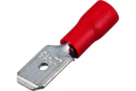 Клемма Rexant 06-0383-A плоская изолированная РПи-п 1.5-(6.3)/РпИп 1,25-6-0,8 штекер 6.3 мм 0.5-1.5 мм2, красный, в упак. 10 шт.