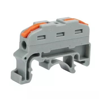 Клемма Rexant 07-5291 СМК 222-621D проходная 1-полюсная на DIN-рейку (1-6 мм) серая (60шт/уп)