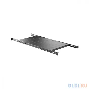 Полка 19 регулируемая, 720-1080мм., перфорированная, черная 720-1080мм., перфорированная, черная