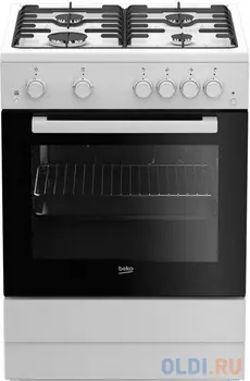 Плита Газовая Beko FSGT62110GW белый/черный реш.эмаль