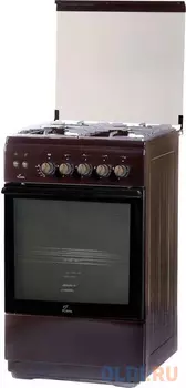 Плита Газовая Flama FG 24228 B коричневый (стеклянная крышка) реш.чугун